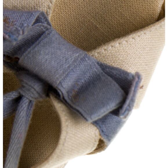 Authentic Christian Louboutin Blue Cream Wedge Lace Up Gladiator Sandals EU 39 - Picture 5 of 8